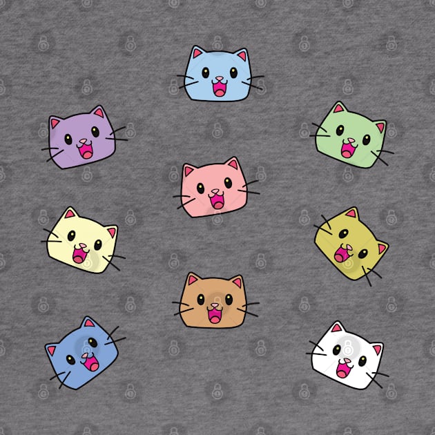 Cute Cat Face Sticker Pack 4 by Kawaii Bomb